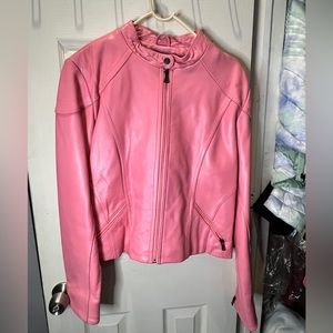 Pink Italian Lamb Skin Leather with Zip out Thermo Lining and inside pocket